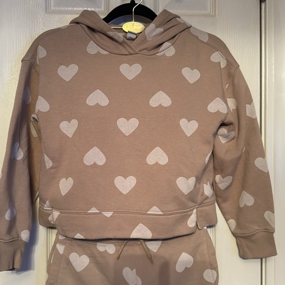 Old Navy Heart Theme Hooded Jogger Set Size L 10/12 - Picture 2 of 9